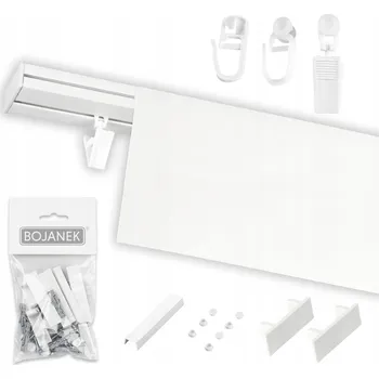 Garnýž Jednoduchá stropní Garnýž s krytem, PVC lišta, bílá, 540 cm, s krytem 9 CM