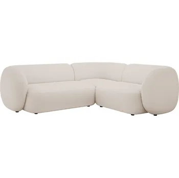 Pohovka Micadoni Béžová bouclé rohová pohovka Kate 252 cm, pravá