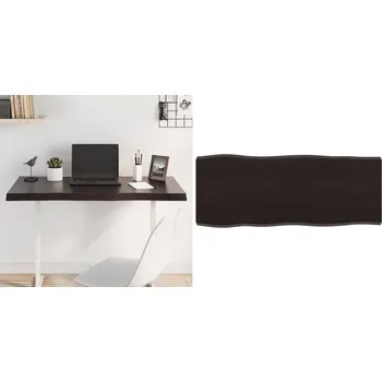 Konferenční stolek Deska stolu, tmavě hnědá 100x40x(2-4) cm, dřevo s přírodním okrajem
