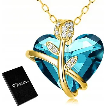 Náhrdelník ZLATÝ POZLACENÝ NÁHRDELNÍK ŘETÍZEK DÁMSKÝ SRDCE RŮŽE STŘÍBRO 925