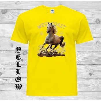 Pánské tričko panske-levne-bavlnene-tricko-digi-potisk-kone Barva: Yellow - žlutá, velikost: XXL