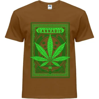 levne-bavlnene-tricko-potisk-konopi Barva: Brown - hnědá, velikost: S