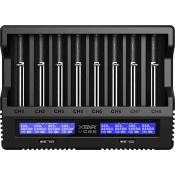 Nabíječka baterií Xtar VC8S SET-charger, 1*A-C USB Cable, US/JP/UK/EU/AU PD45 wall adaptor