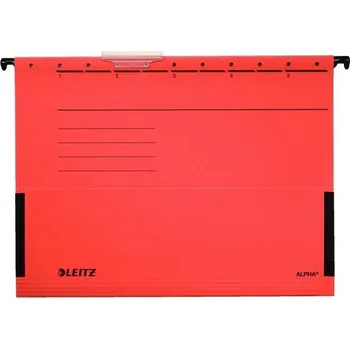 Závěsné desky Leitz Alpha s bočnicemi - červené, 25 ks