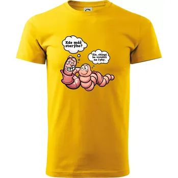 Žížaly na rybách - Triko extra velké (5-8XL) - 7XL ( Žlutá )