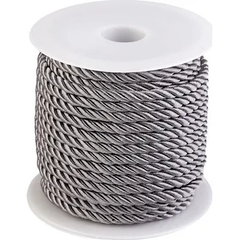 Šňůra kroucená Ø5 mm, střední, 2 šedá paloma