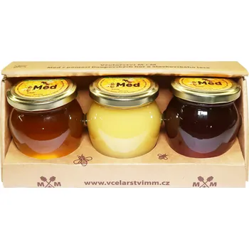Tři druhy medu ze Včelařství M+M 3x250g