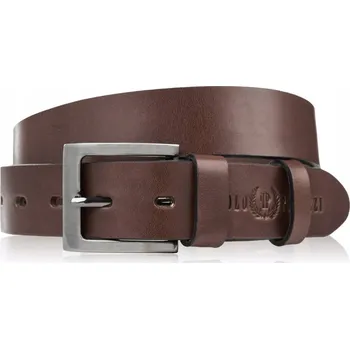 Opasek HNĚDÝ PÁNSKÝ PÁSEK – KLASICKÁ STŘÍBRNÁ SPONA – 130 CM