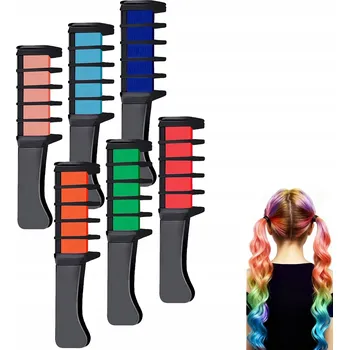 Barva na vlasy Smyvatelná KŘÍDA na Barvení VLASŮ pro Děti 6 Barev, Bezpečná