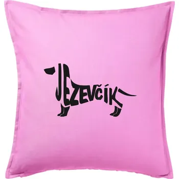 Polštář Jezevčík - CZ - Polštář 50x50 - 50x50 - Včetně výplně ( Růžová )