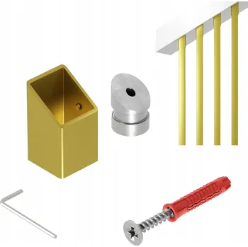 Zábradlí Držák zábradlí šikmý 32 st upevnění sloupku 25 x 25 mm zlatý Paxo K