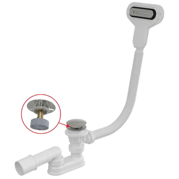 Sifon Alca Sifon vanový CLICK/CLACK s plochým přepadem, délka 100 cm, kov/plast, chrom-lesk A516CKM-100