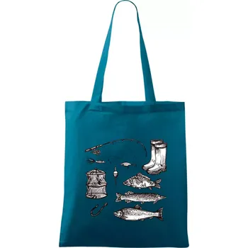 Rybářský set - Taška bavlněná - 42 x 38 cm ( Petrolejová )