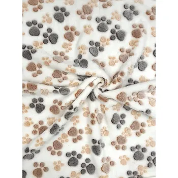 deka Fleecová deka 70x50 cm tlapky světlá