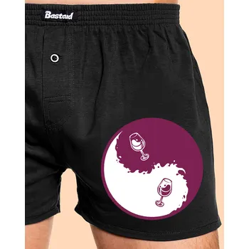 Trenýrky Bastard Jin Jang víno pánské trenky Black