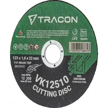Řezný kotouč Řezný kotouč Tracon VK12510 125x1,0x22mm (Tracon VK12510)