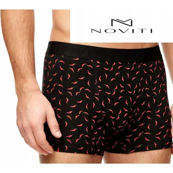 Boxerky Pánské boxerky černé bavlněné se vzorem papričky velikost XL s elastanem