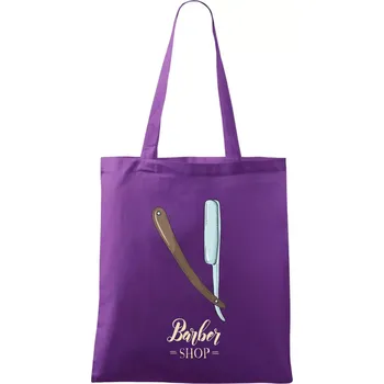 Barber Shop břitva - Taška bavlněná - 42 x 38 cm ( Fialová )