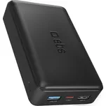 SBS Rychlonabíjecí powerbanka: 20 000 mAh, 2 USB porty, černá