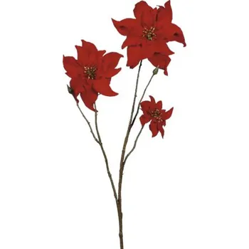 umělá květina Umělá větev Poinsettia 68 cm červená textil