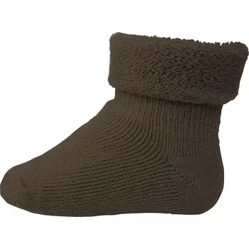 mpDenmark dětské teplé ohrnovací merino ponožky 19-21 (9-10 cm) Hnědá