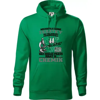 Pánská mikina Chemik zkratky - Mikina pánská Cape s kapucí - S ( Středně zelená )