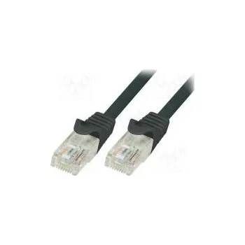 Síťový kabel Patch cord U/UTP 6 lanko CCA PVC černá 0,5m 24AWG