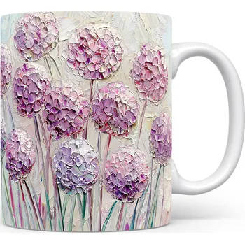 Hrnek s květinami v pastelových barvách