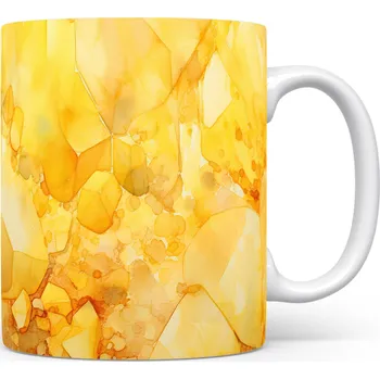 Originální hrnek s abstraktním žlutým designem pro každodenní použití