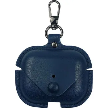 Sluchátka VSECHNONAMOBIL 126744 LEATHER POCKET Pouzdro pro sluchátka AirPods Pro 3 modré