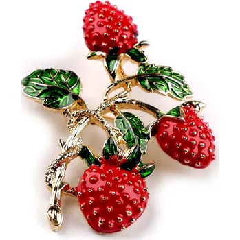 Náramek Brož jahody, malé, 2 červená