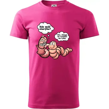 Pánská móda Žížaly na rybách - Klasické pánské triko vyšší gramáže - 2XL ( Purpurová )