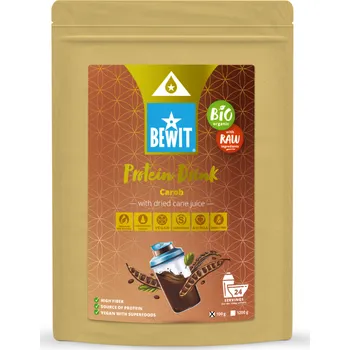 Protein BEWIT Proteinový nápoj, karob, se sušenou třtinovou šťávou, BIO - 2x (1200g)