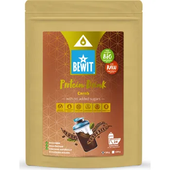 Protein BEWIT Proteinový nápoj karob se stévií, BIO - 2x (1200g)