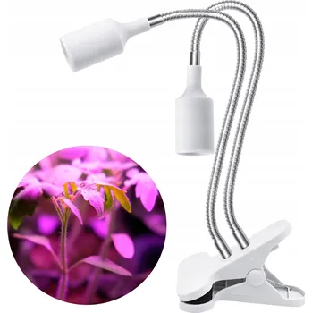 Osvětlení pro růst rostliny Lampa pro Rostliny s Patici E27 pro Pěstování s Klipem Bílá 2x Držák pro Žárovku