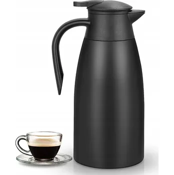 Termoska KONFERENČNÍ DŽBÁN 2L TERMOS Z NEREZOVÉ OCELI NA HORKÉ I STUDENÉ NÁPOJE ČERNÝ