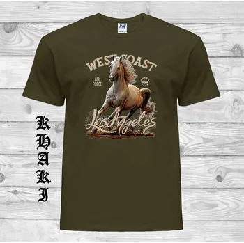 Pánské tričko panske-levne-bavlnene-tricko-digi-potisk-kone Barva: Khaki, velikost: XS