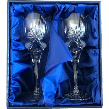 Sklenice ONTE CRYSTAL Broušené sklenice na červené víno 340ml, Mašle Počet sklenic v balení: 2 sklenice v dárkové sadě