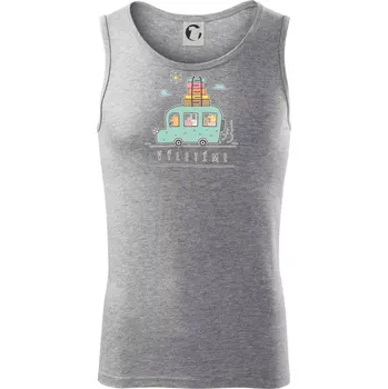 Výletíme obytňák kreslený - Tílko pánské Core - S ( Tmavě šedý melír )