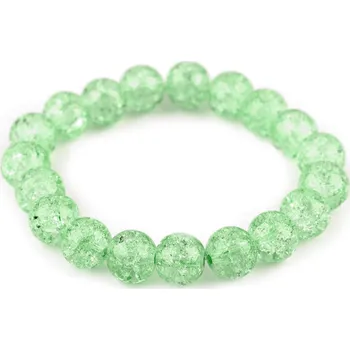 Náramek Náramek pružný ze skleněných korálků, malé, 6 zelená sv.