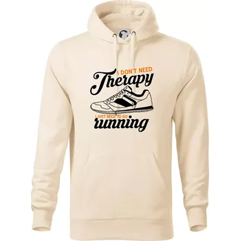 Pánská mikina I don't need therapy running - Mikina pánská Cape s kapucí - 5XL ( Mandlová )