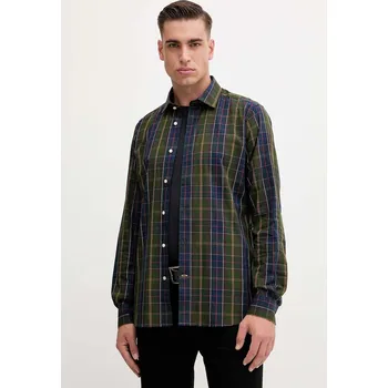 Pánská košile Bavlněná košile Barbour KENTON pánská, tmavomodrá barva, regular, s klasickým límcem, MSH5689 59B, vel. M