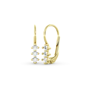 Náušnice Couple, Dívčí náušnice Lumine, žluté zlato se zirkony, 585-66-3-0468.0Z00.0.00.001.07