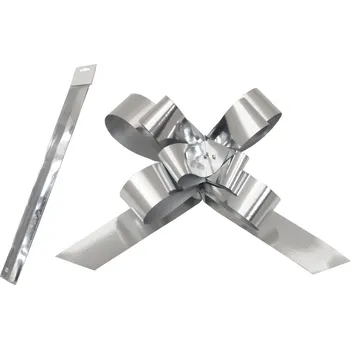 Stuha Metalická zatahovací stuha – stříbrná