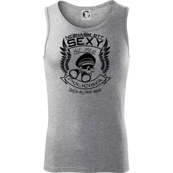 Nesnáším být sexy - policista - Tílko pánské Core - 2XL ( Tmavě šedý melír )