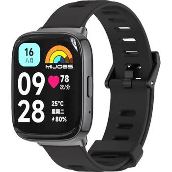 Příslušenství k chytrým hodinkám VSECHNONAMOBIL 86961 MIJOBS SILICONE Vyměnitelný řemínek pro Xiaomi Redmi Watch 3 Lite / Redmi Watch 3 Active černý