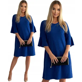 Dámské šaty SandraStyle šaty pro běžné nošení, klasické, délka ke kolenům, velikost 46