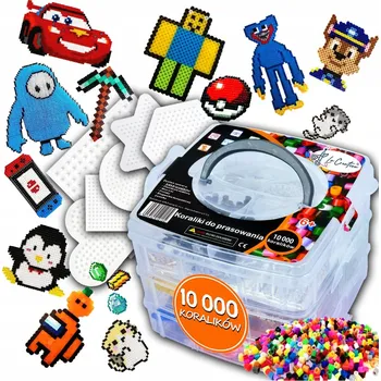 kreativní sada Zažehlovací korálky MTA sada 10000 ks s šablonami v kufříku