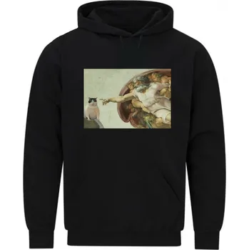 Pánská mikina Pánská mikina Stvoření Tlusté Kočky (Velikost: 5XL, Barva: Černá)