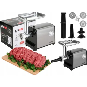 Kuchyňský mlýnek LUND ELEKTRICKÝ MLÝNEK NA MASO 350W NÁSTAVEC NA KLOBÁSY NEREZOVÝ